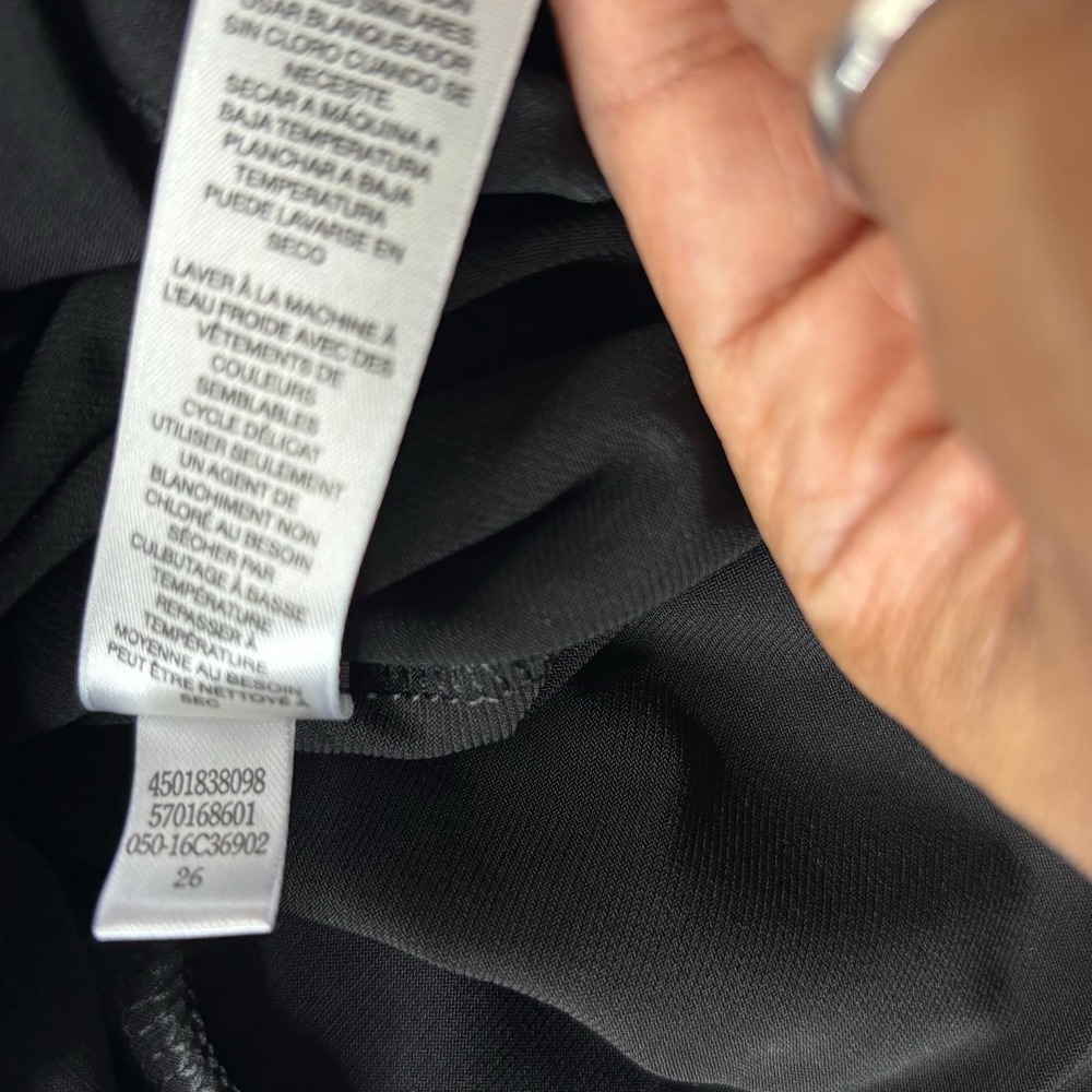 Chicos Size 1 Black Cold Shoulder Dress Womens Stretch Short Sleeve Maxi - Picture 12 of 12